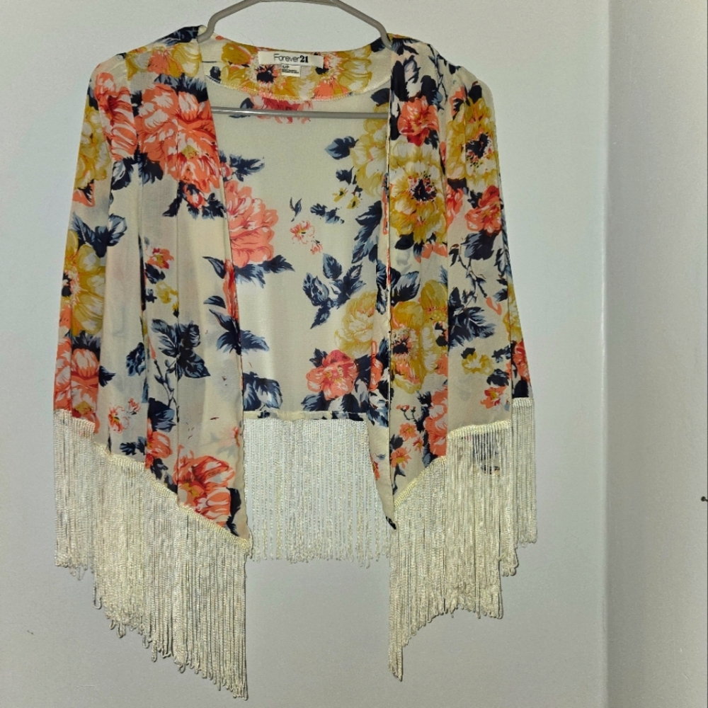 Forever 21 Fringe Cardigan